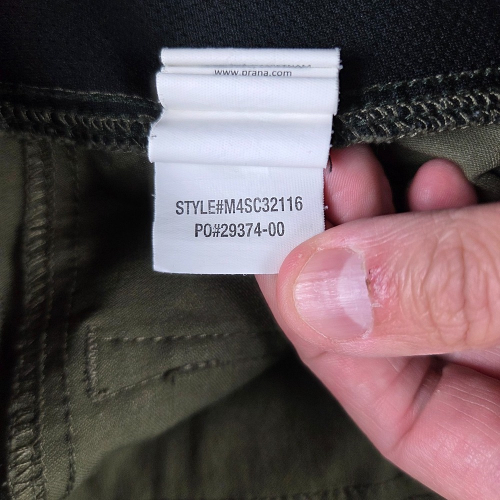 Prana Zion Convertible Cargo Hiking Pants Mens 38x32 Green Stretch Zip Off - Picture 10 of 13
